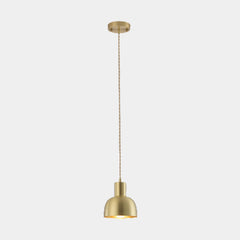 Pendant Light Minimalist Brushed Brass Single Head, Gold