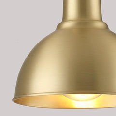 Pendant Light Minimalist Brushed Brass Single Head Gold Shade