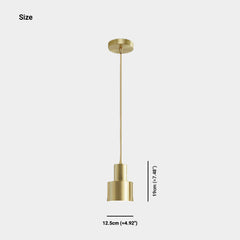 Pendant Light Minimalist Brushed Brass Single Head, Gold