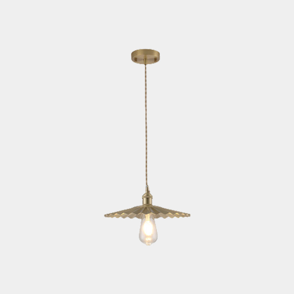 Pendant Light Minimalist Brushed Brass Single Head Gold