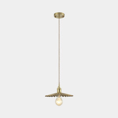 Pendant Light Minimalist Brushed Brass Single Head, Gold