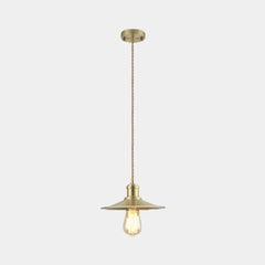 Pendant Light Minimalist Brushed Brass Single Head, Gold