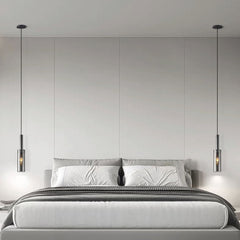 Pendant Light Minimalist Copper Crystal Tube Bedroom
