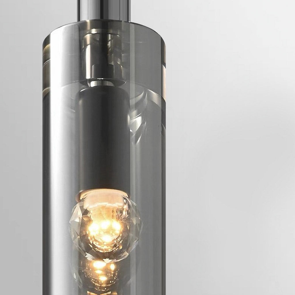 Pendant Light Minimalist Copper Crystal Tube Detail