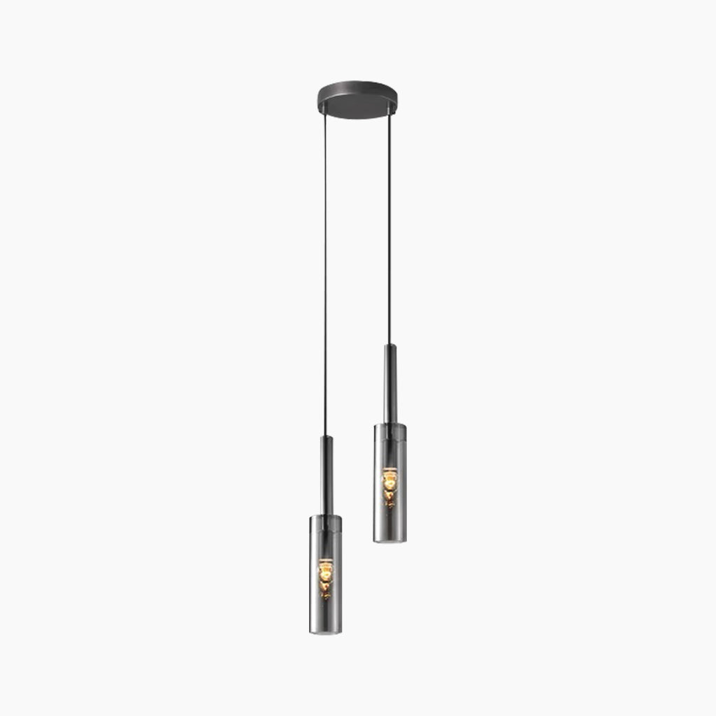 Pendant Light Minimalist Copper Crystal Tube Double