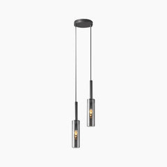 Pendant Light Minimalist Copper Crystal Tube Double