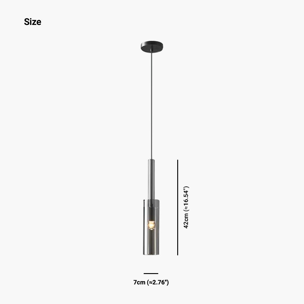 Pendant Light Minimalist Copper Crystal Tube Single Size