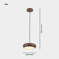 Pendant Light Minimalist Disc LED Walnut Size