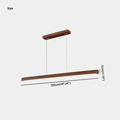 Hanglamp Minimalistisch Elegant Lineair LED, Kleur Walnoothout