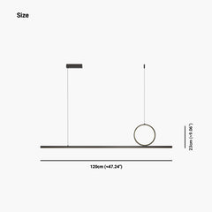 Pendant Light Minimalist Geometric Linear Black Size