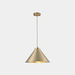Pendant Light Minimalist Brushed Brass Single Head, Gold