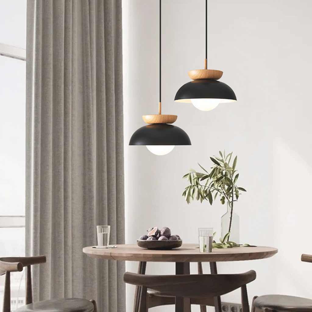 Pendant Light Minimalist Iron Dome Black Dining Table