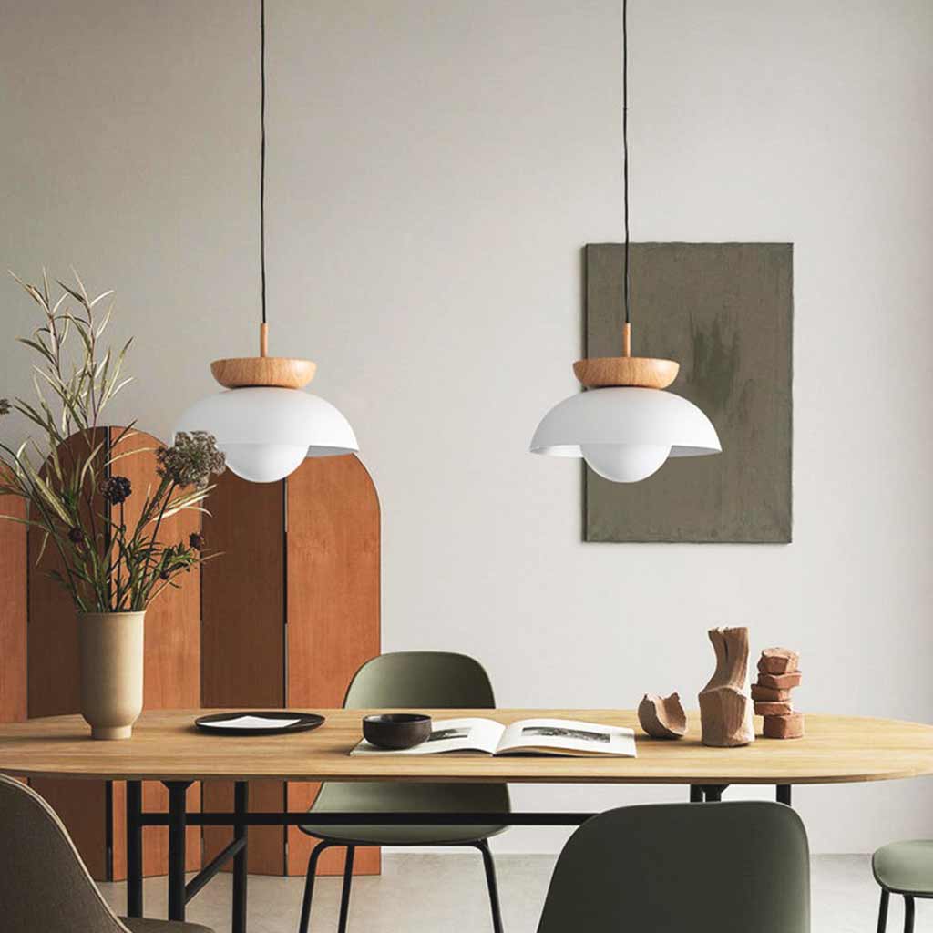 Pendant Light Minimalist Iron Dome White Dining Room