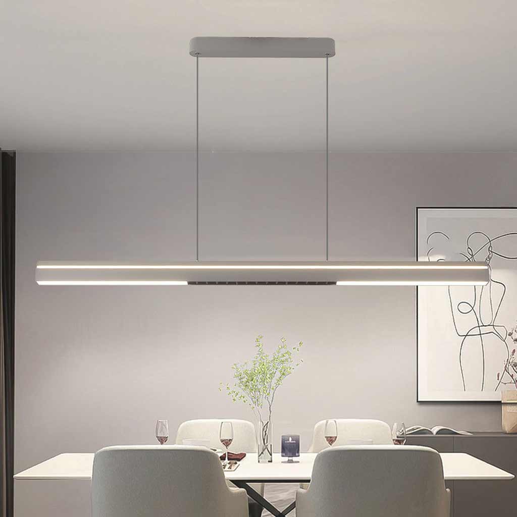 Pendant Light Minimalist Linear Anti-Glare LED Grey Dining Table