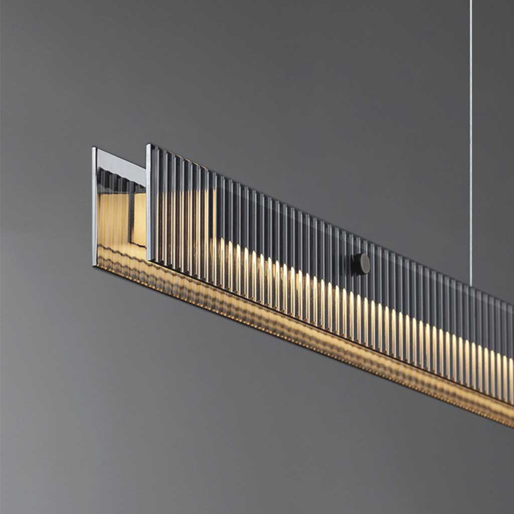 Minimalist Black Glass Linear LED Pendant Light | VAXLAMP