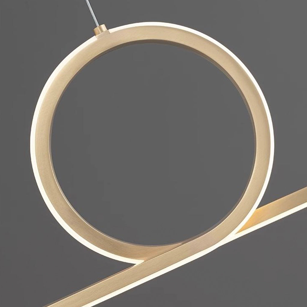 Looping Shape Led Light Minimalist Linear Loop Copper LED Dimmable Pendant Light | VAXLAMP