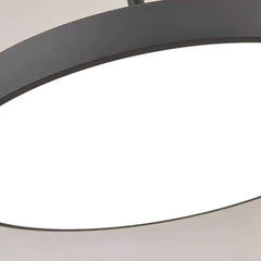 LED rotondo minimalista leggero a sospensione per ufficio, bianco / nero