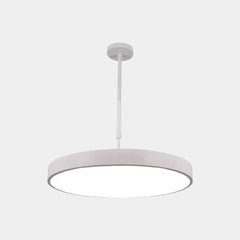 LED rotondo minimalista leggero a sospensione per ufficio, bianco / nero