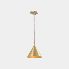 Pendant Light Minimalist Small Brass Cone Gold 