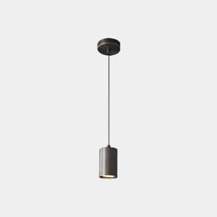 Pendant Light Minimalist Small Brass Cylinder, Black / Gold