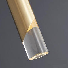 Pendant Light Minimalist Small Brass Cylinder, Black / Gold