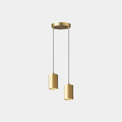 Pendant Light Minimalist Small Brass Cylinder, Black / Gold