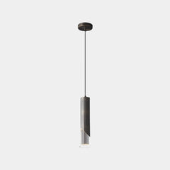 Pendant Light Minimalist Small Brass Cylinder, Black / Gold