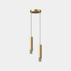 Pendant Light Minimalist Small Brass Cylinder, Black / Gold
