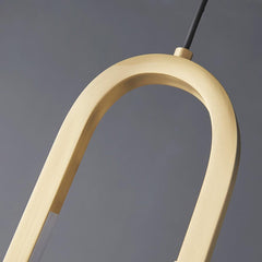 Pendant Light Minimalist Unique Brass U Shaped LED Gold Detail