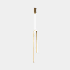 Pendant Light Minimalist Unique Brass U Shaped LED Gold
