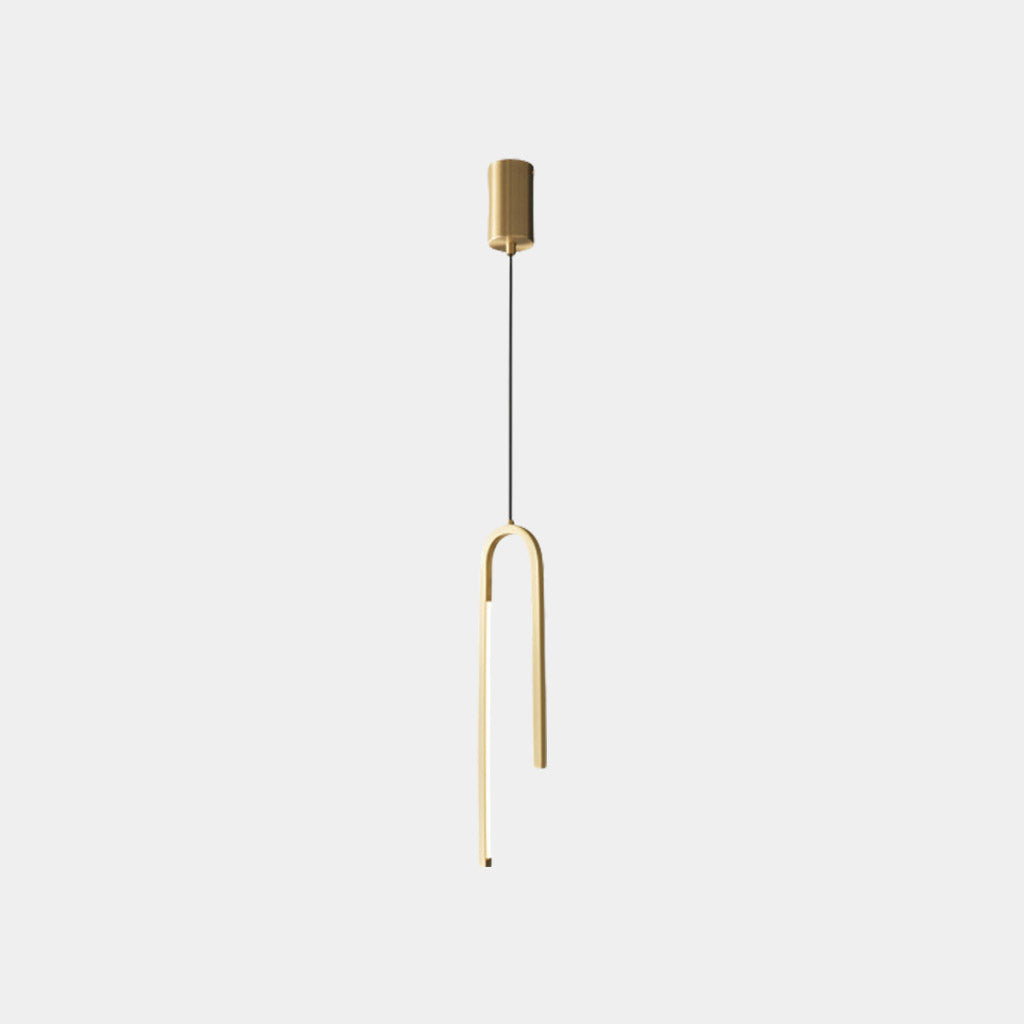 Pendant Light Minimalist Unique Brass U Shaped LED