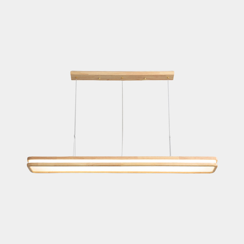 Pendant Light Minimalist Wood Rectangle Dimmable LED