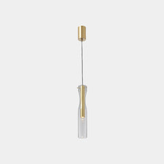Pendant Light Modern Brass Glass Linear Cylinder LED Gold
