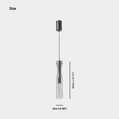 Pendant Light Modern Brass Glass Linear Cylinder LED Size