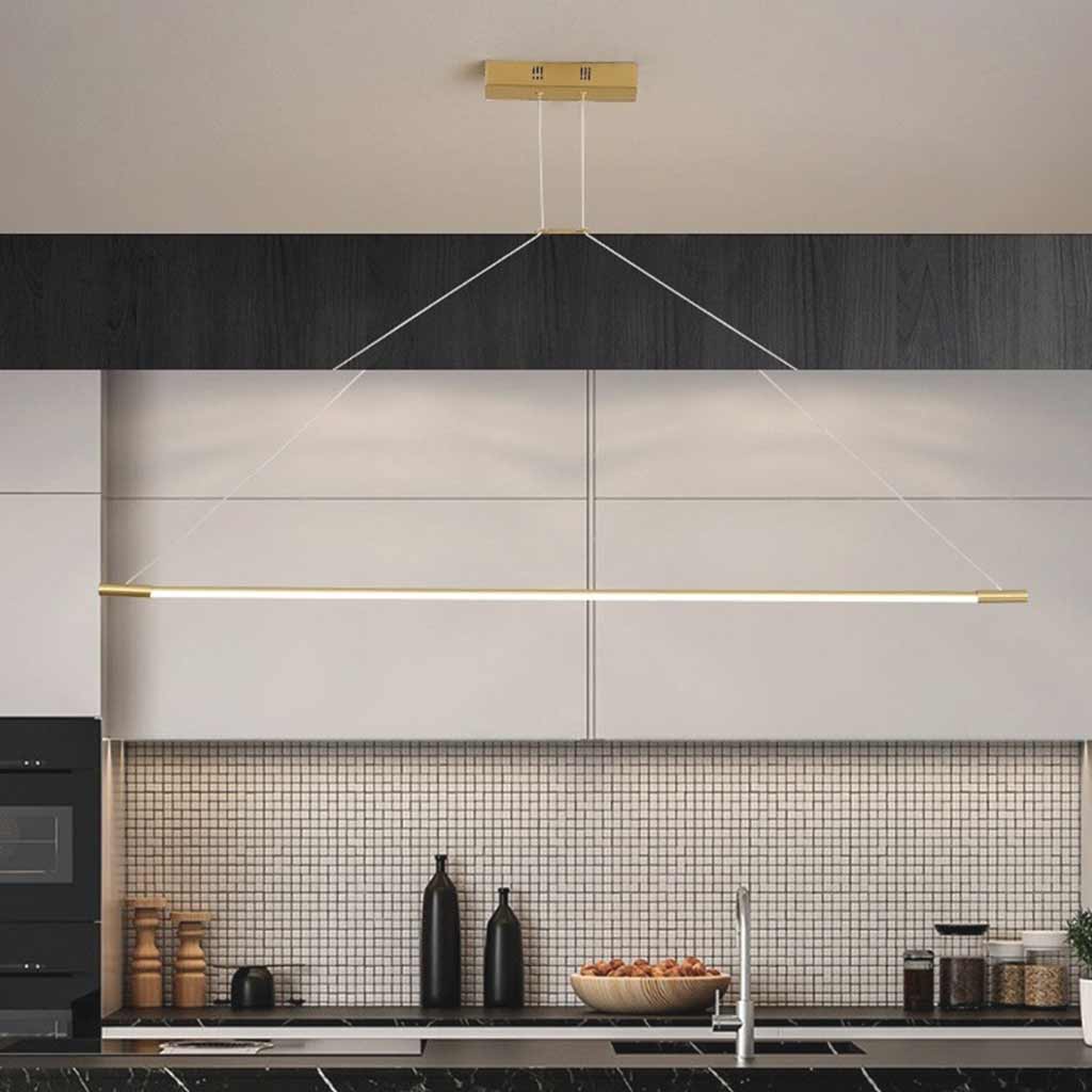Pendant Light Modern Brass Long Bar Linear LED Gold Kitchen Island