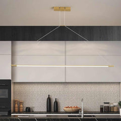 Pendant Light Modern Brass Long Bar Linear LED Gold Kitchen Island