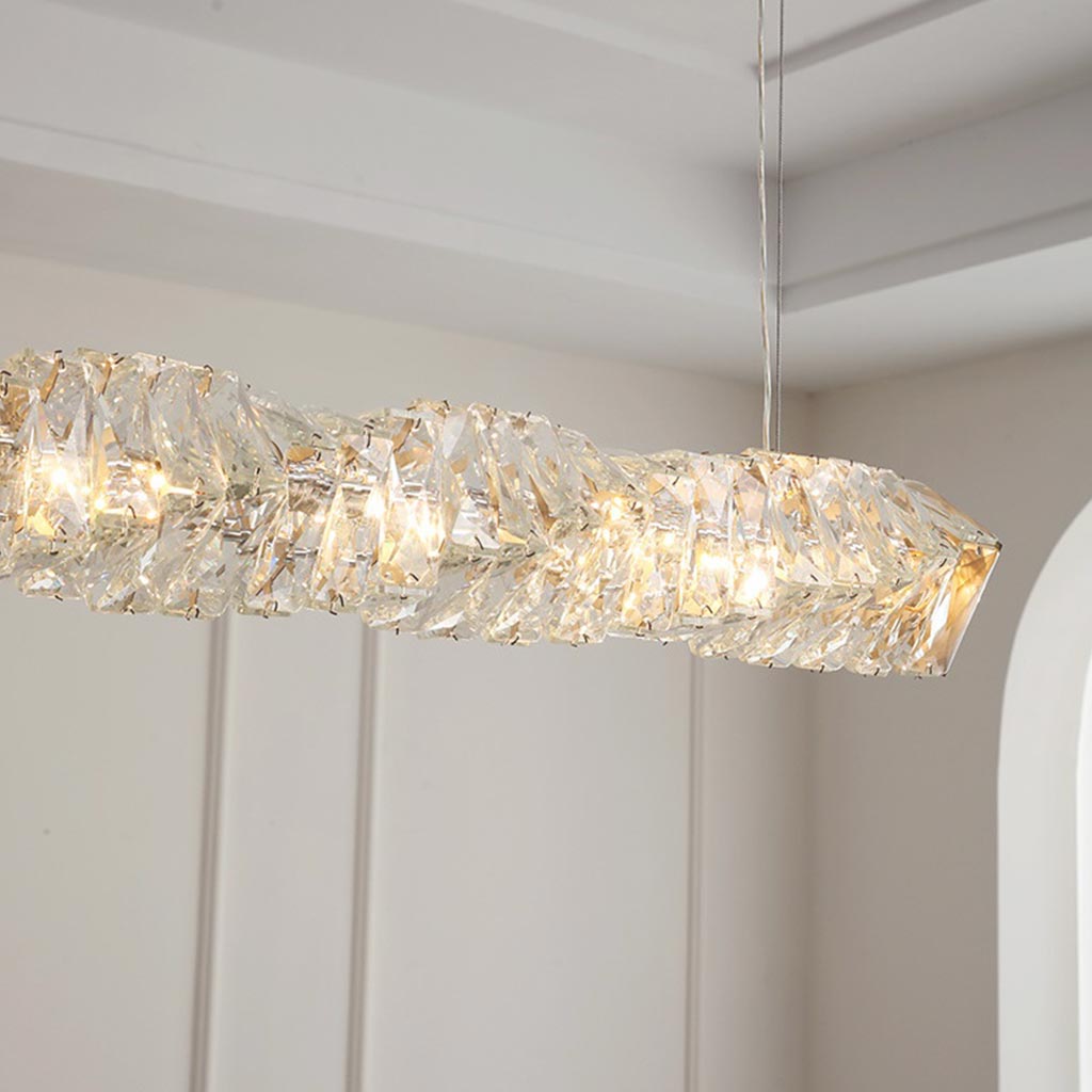 Pendant Light Modern Dining Linear Crystal LED Shade