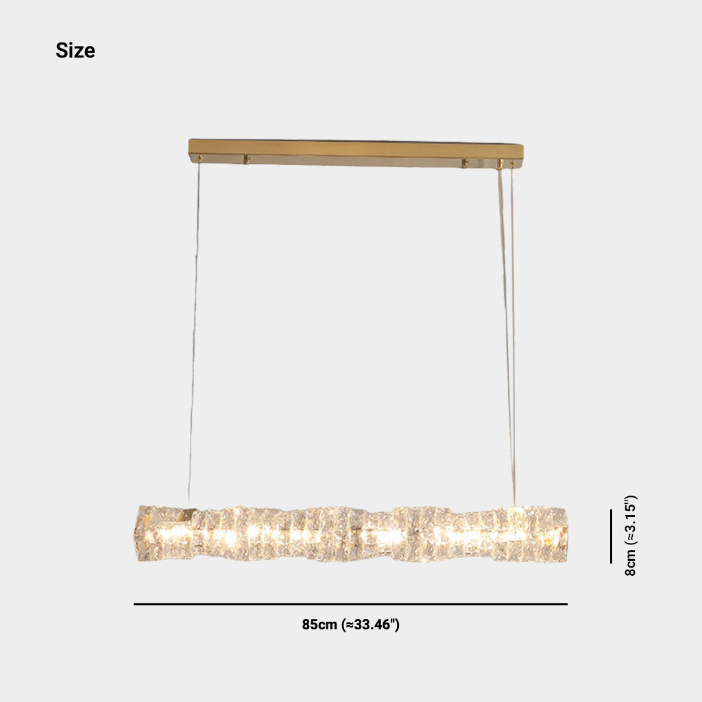 Pendant Light Modern Dining Linear Crystal LED Size