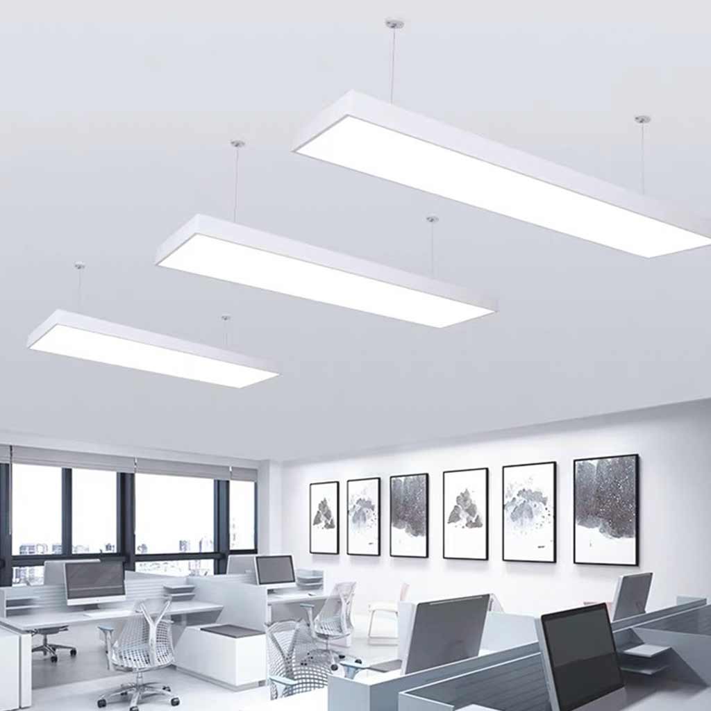 Rectangle Light Full Modern Right Angle Rectangle LED Pendant Light for Office | VAXLAMP