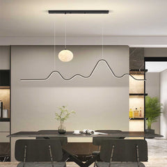 Pendant Light Moon Wavy Black Dining Room