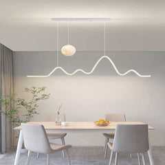 Pendant Light Moon Wavy White Dining Table