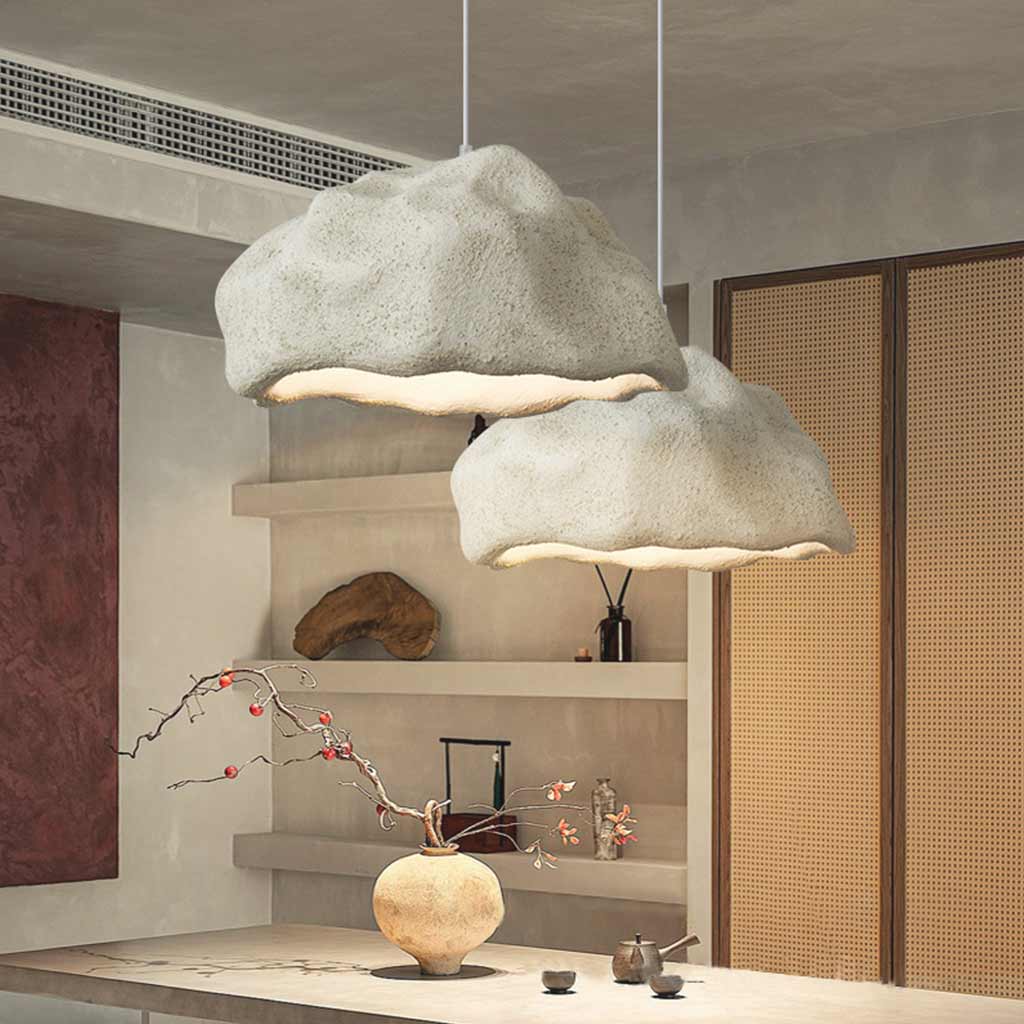 Pendant Light Natural Rock Color Dining Table