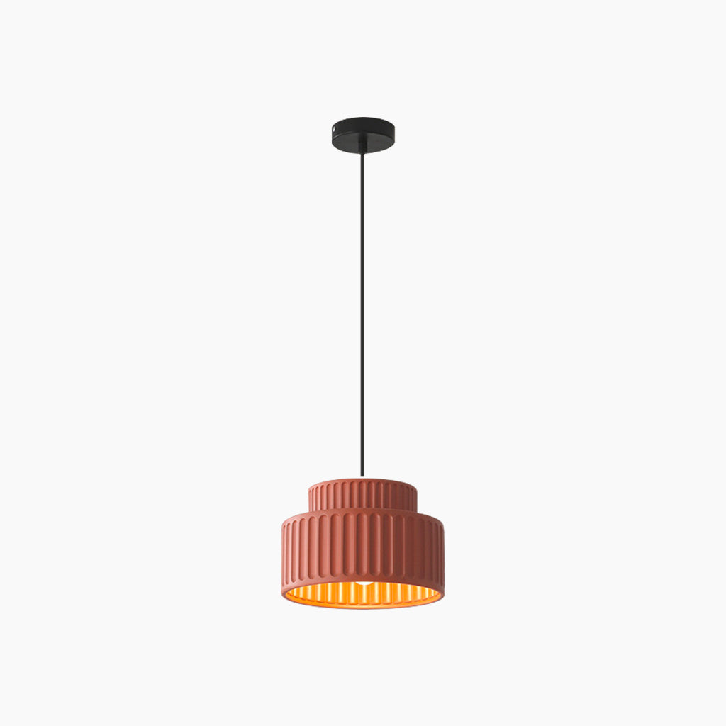 Pendant Light Nordic Cream Pleated Orange