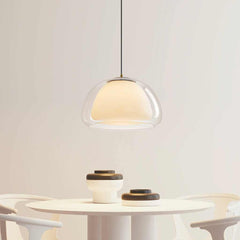 Pendant Light Nordic Dome Clear Glass Jelly White Dining Table