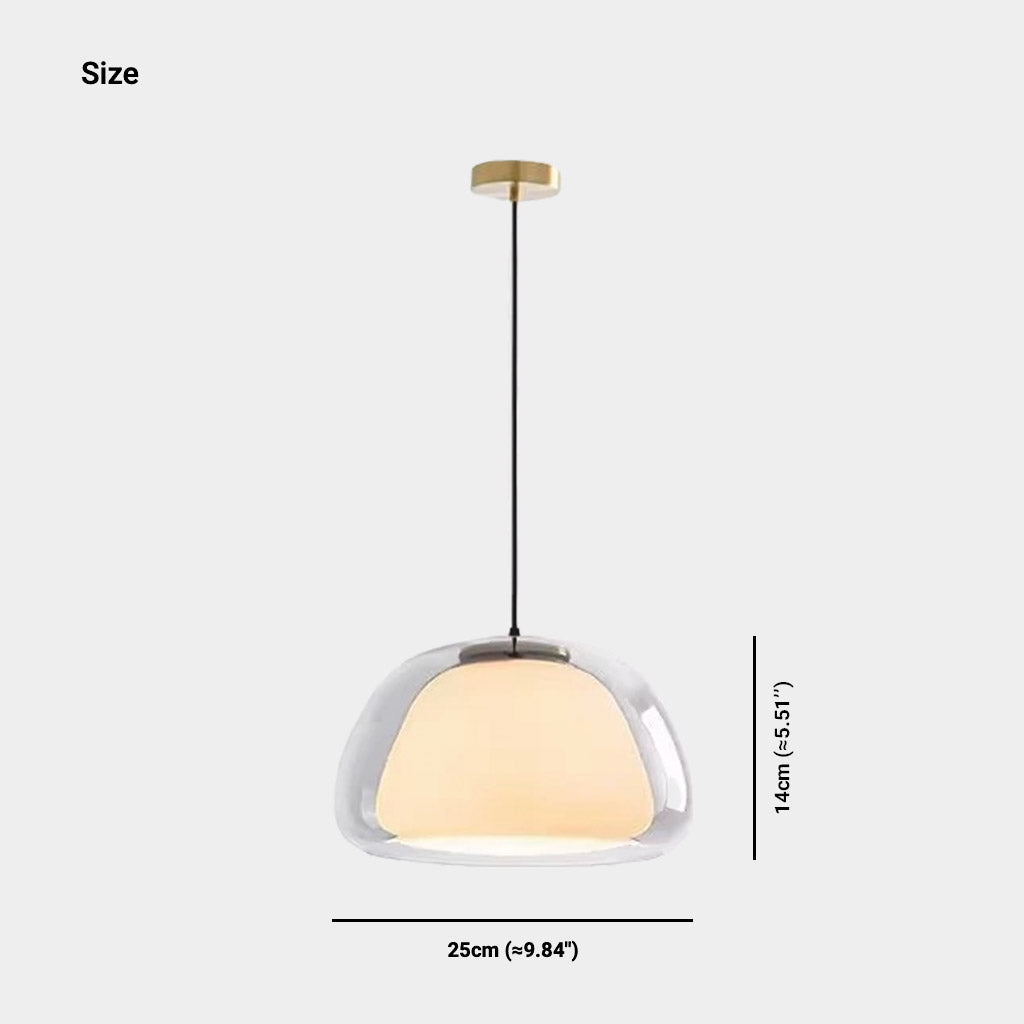 Pendant Light Nordic Dome Clear Glass Jelly White Size