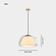 Pendant Light Nordic Dome Clear Glass Jelly White Size
