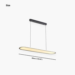 Pendant Light Oval Rectangle Bright Black Size