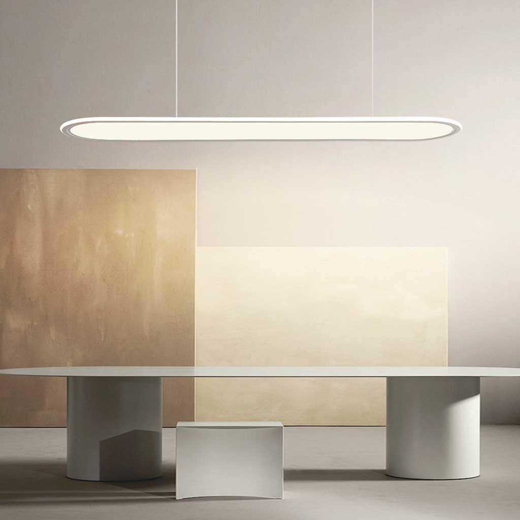 Pendant Light Oval Rectangle Bright White Dining Room