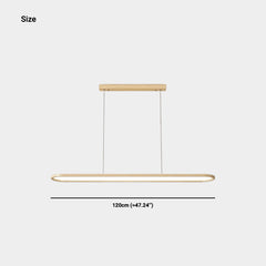 Pendant Light Modern Rounded Rectangle Linear LED Dimmable