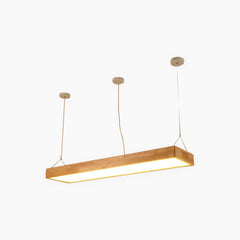 Pendant Light Rectangle Wood LED Round Canopy